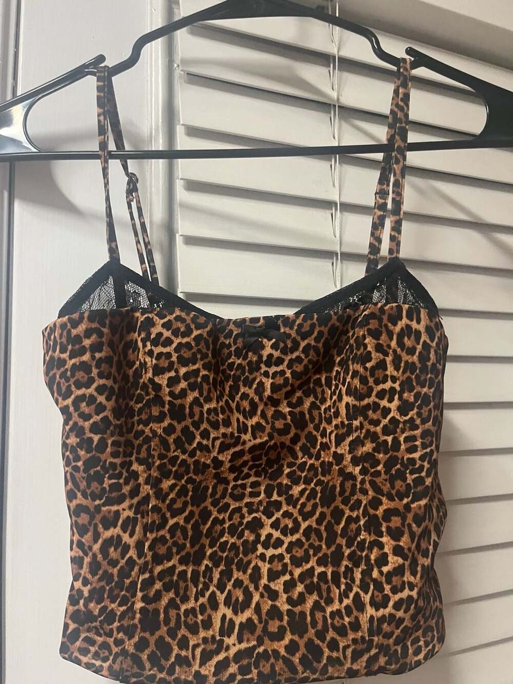 Edikted Leopard Print Corset Top Size S Mesh Trim